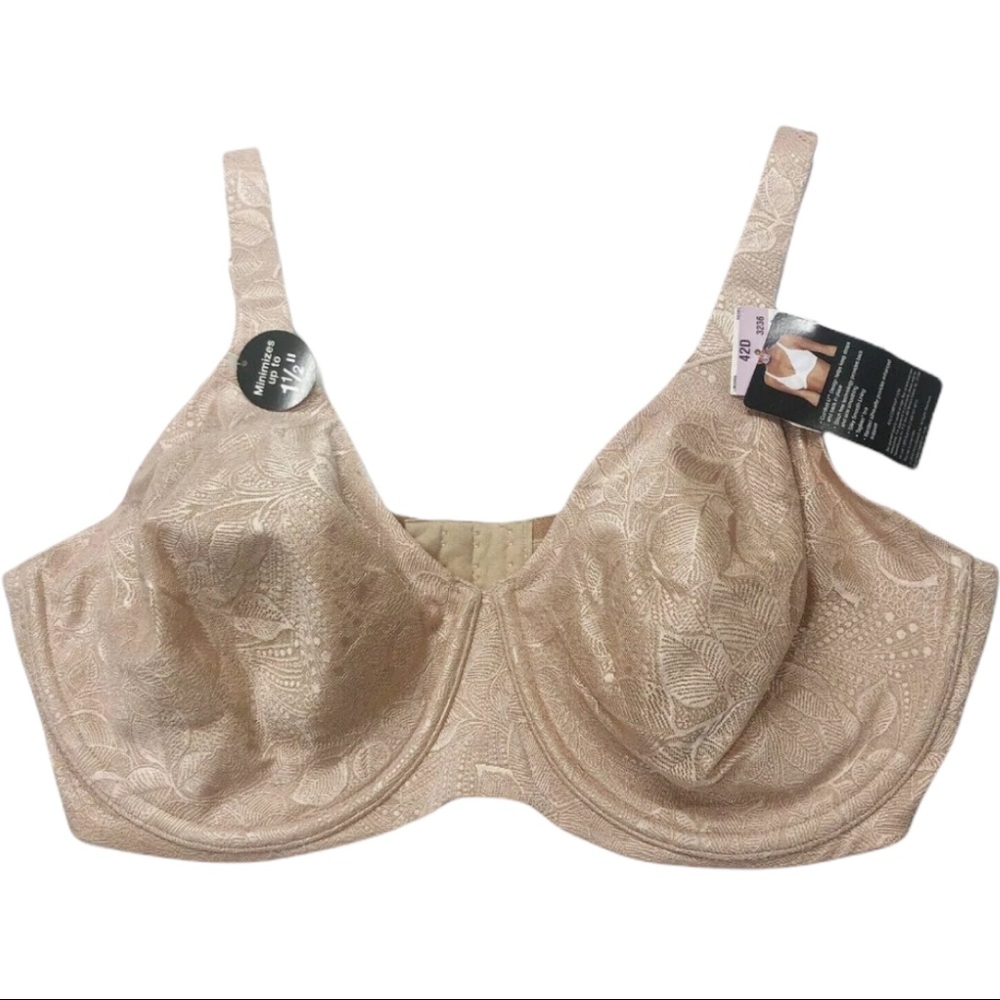 Bali Passion for Comfort Women Bra minimizes Beige New with Tags Size 42D